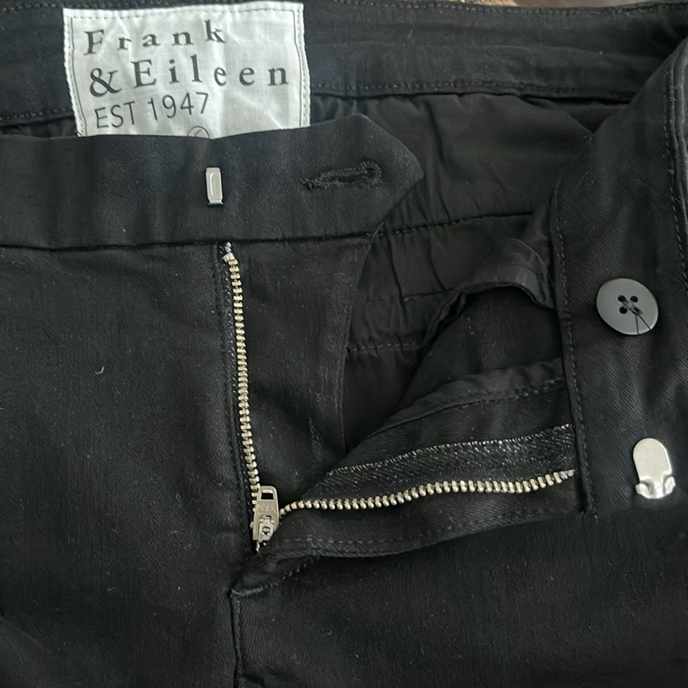 FRANK & EILEEN WICKLOW The Italian Chino ITALIAN PERFORMANCE TWILL in Black Sz 6 - Picture 10 of 17